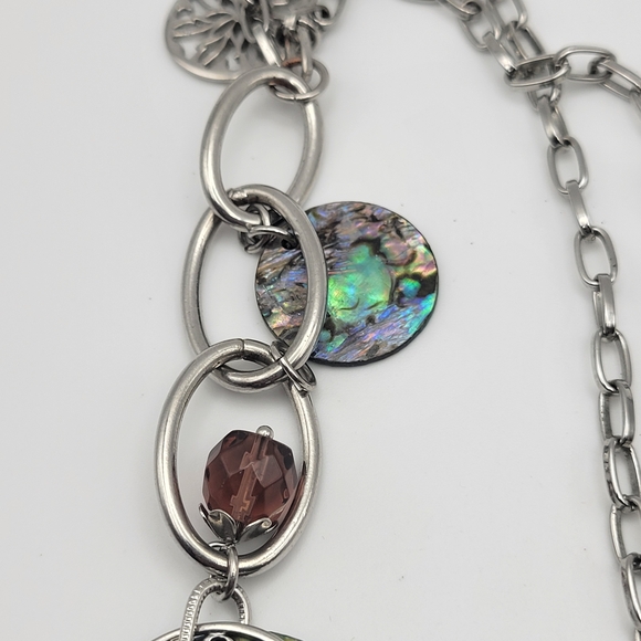 Lia Sophia Silver and Yellow Multi-Pendant Necklace Log of 4 - Picture 8 of 14